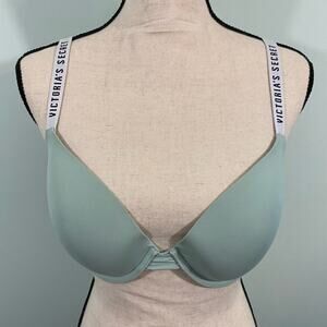Victoria's Secret Women's Teal T-shirt Push Up Bra Size 34D